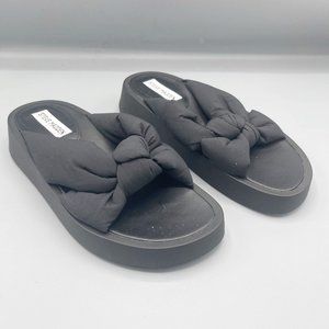 NEW Steve Madden Black Platform Slide Sandals